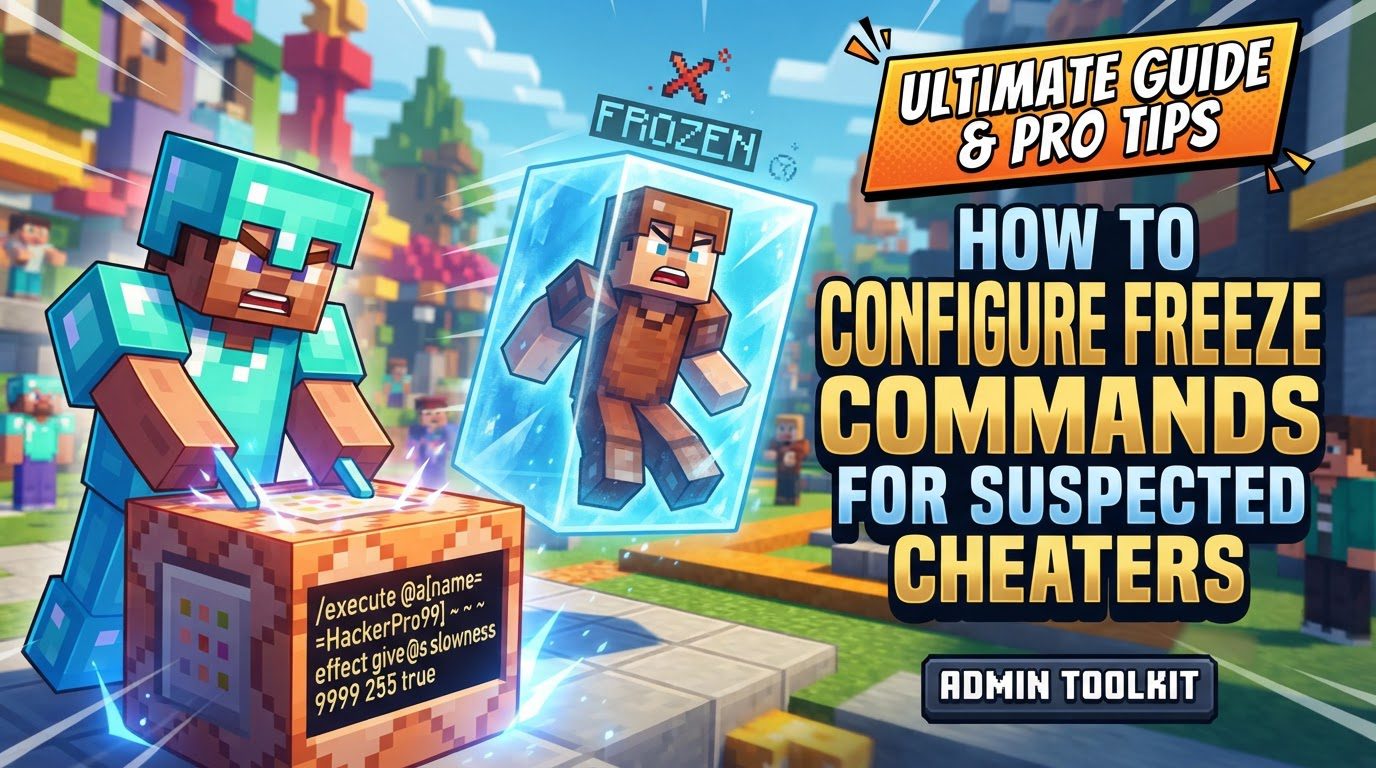 configure freeze commands for suspected cheaters in Minecraft