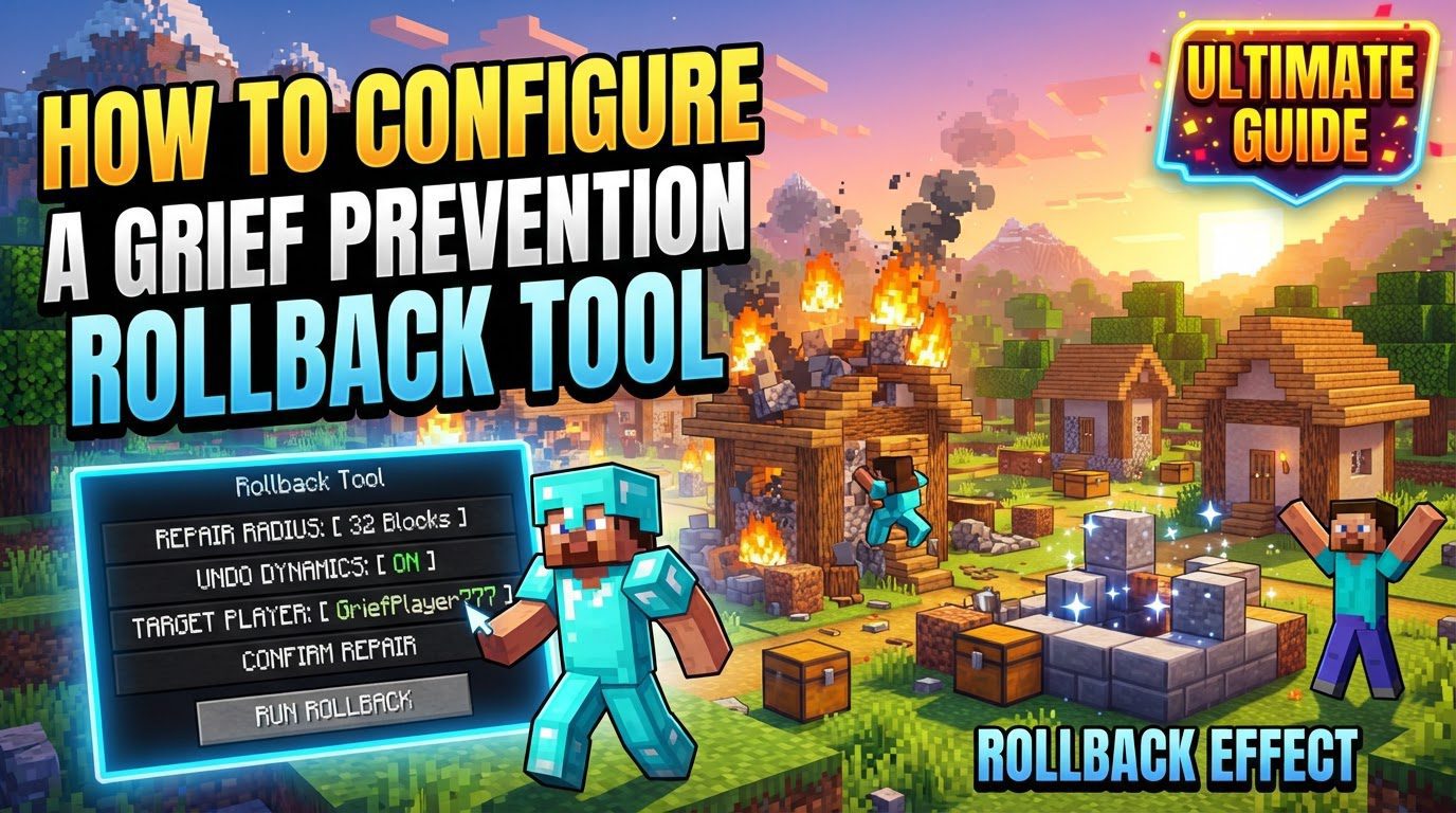 configure a grief prevention rollback tool in Minecraft