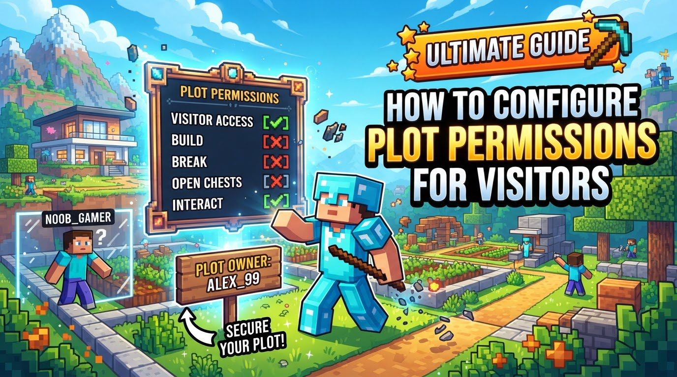 configure plot permissions for visitors in Minecraft
