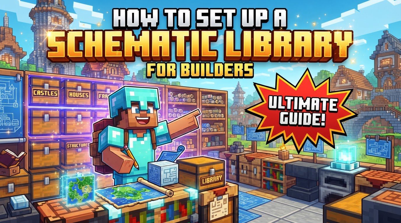 set up a schematic library for builders in Minecraft
