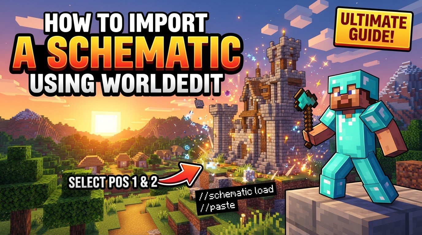 import a schematic using worldedit in Minecraft