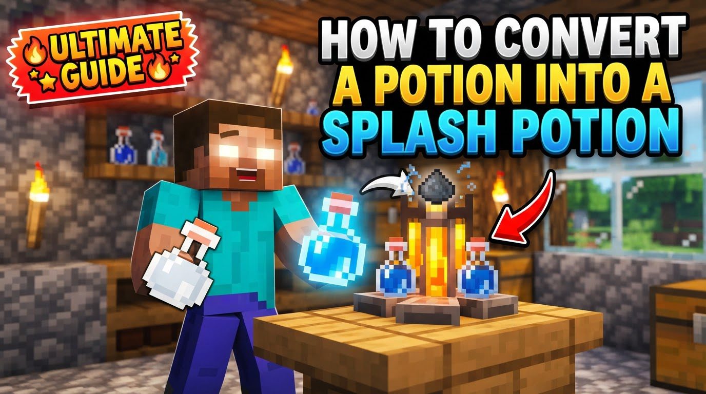 convert a potion into a splash potion in Minecraft