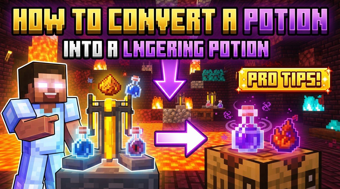 convert a potion into a lingering potion in Minecraft