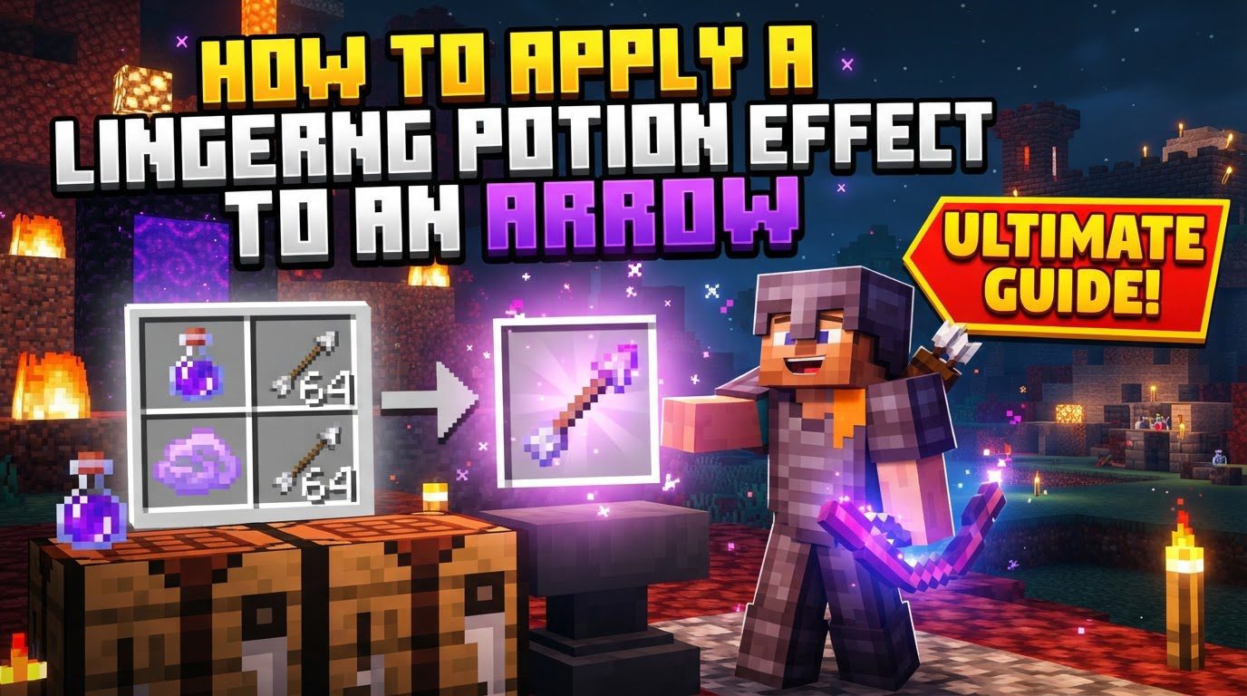 apply a lingering potion effect to an arrow in Minecraft