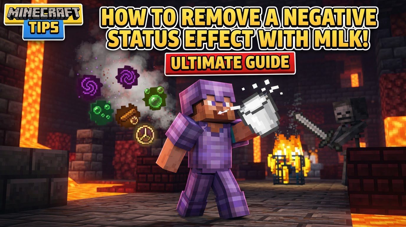 remove a negative status effect with milk in Minecraft