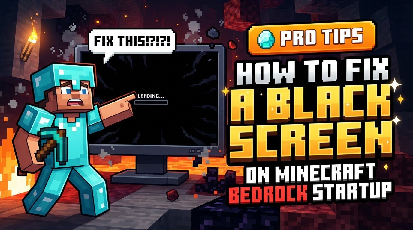 fix a black screen on Minecraft Bedrock startup in Minecraft