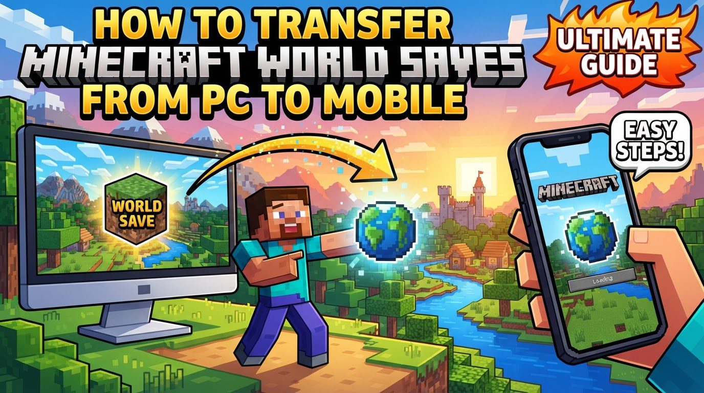 transfer Minecraft world saves from PC to mobile in Minecraft