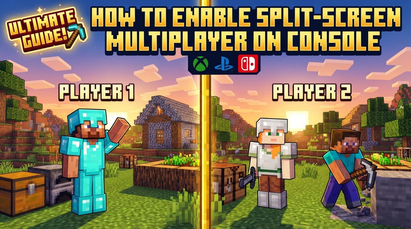 enable split-screen multiplayer on console in Minecraft
