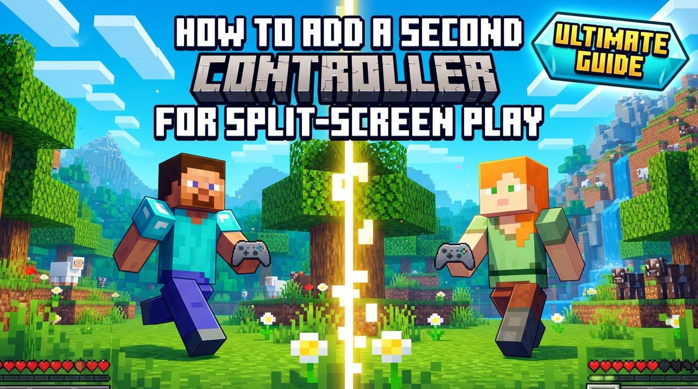 add a second controller for split-screen play in Minecraft