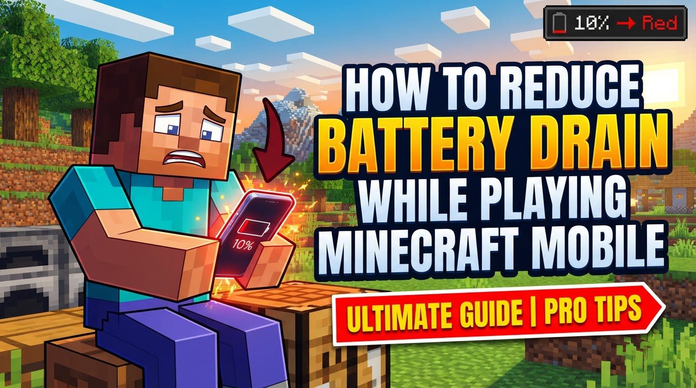 reduce battery drain while playing Minecraft mobile in Minecraft