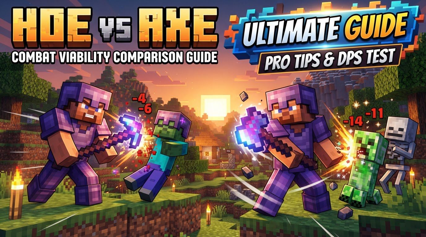 How to compare a hoe versus an axe for combat viability
