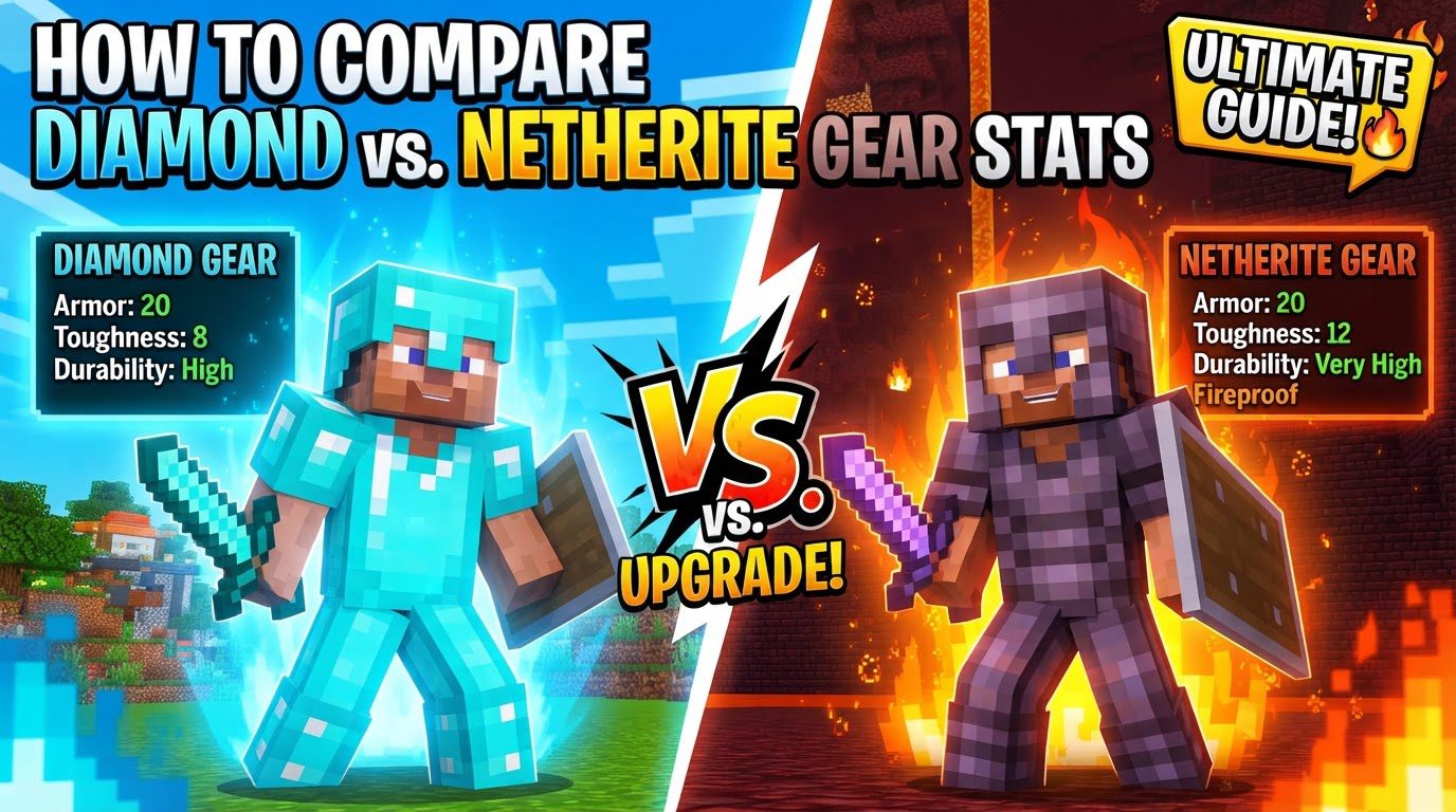 How to compare diamond versus netherite gear stats