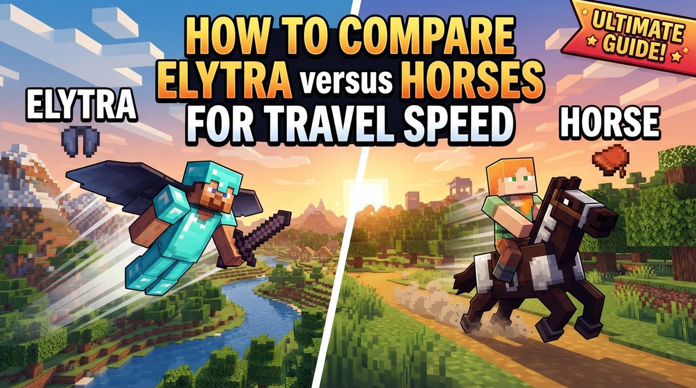 compare elytra versus horses for travel speed in Minecraft