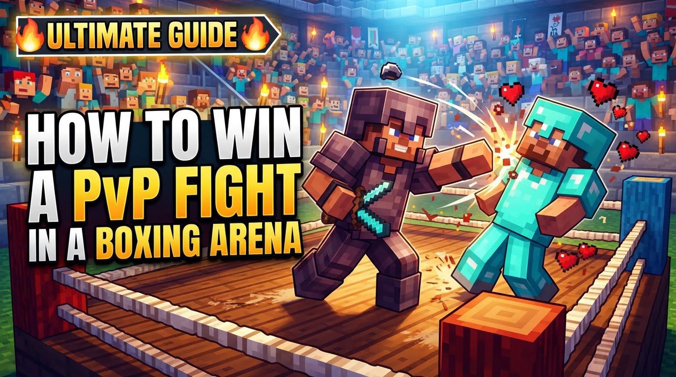 win a PvP fight in a boxing arena in Minecraft