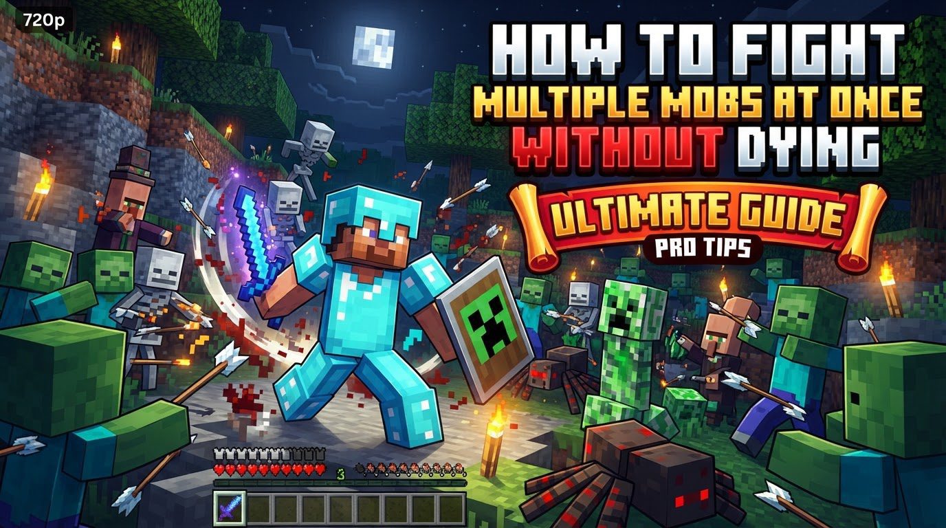 fight multiple mobs at once without dying in Minecraft