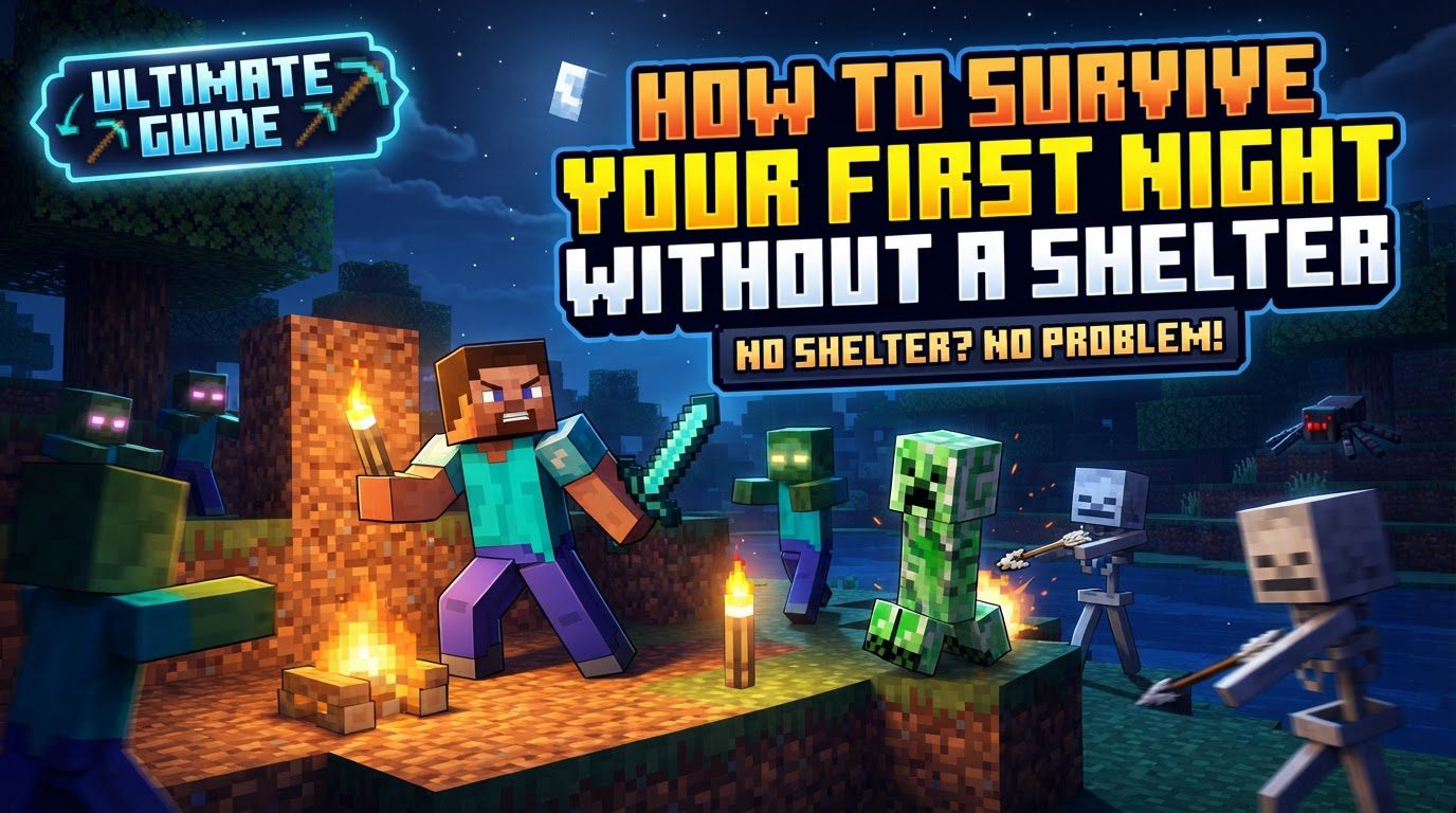 survive your first night without a shelter in Minecraft