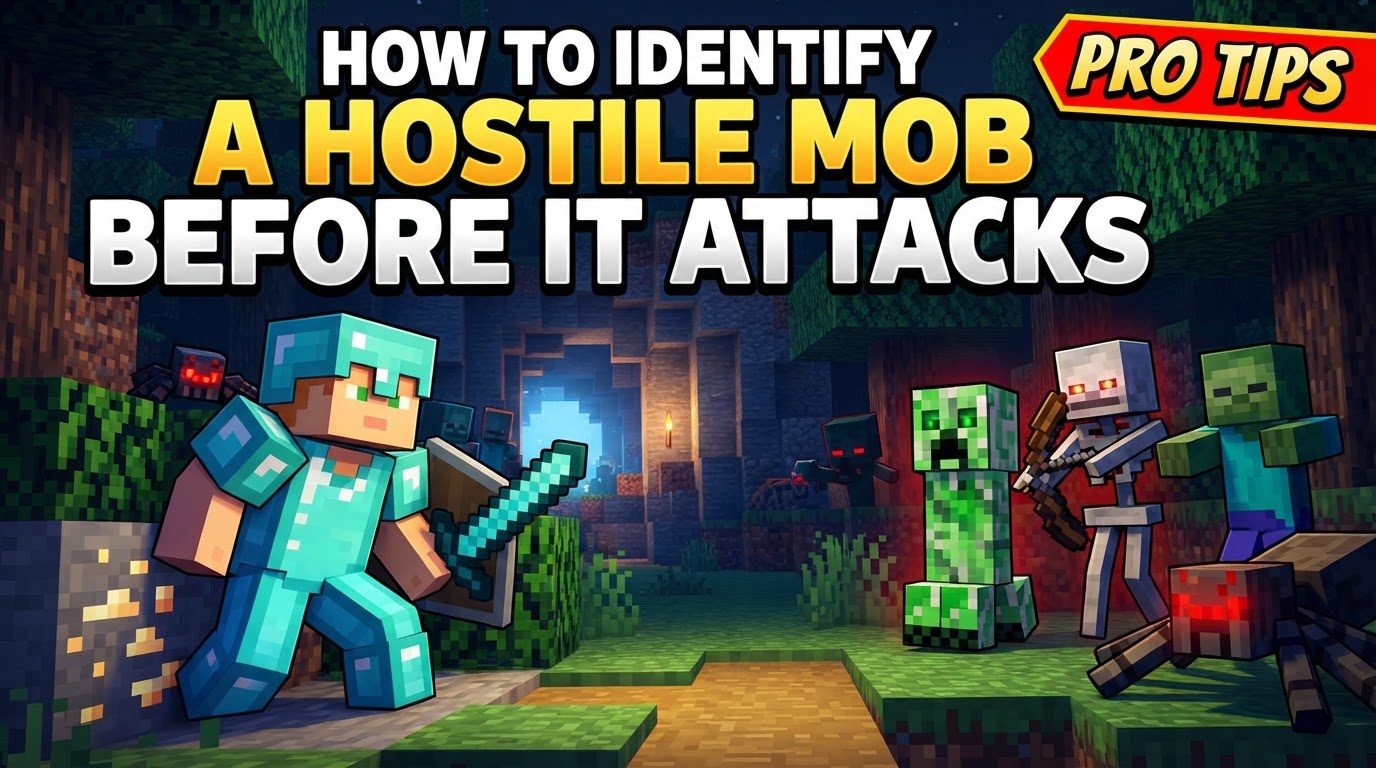 identify a hostile mob before it attacks in Minecraft