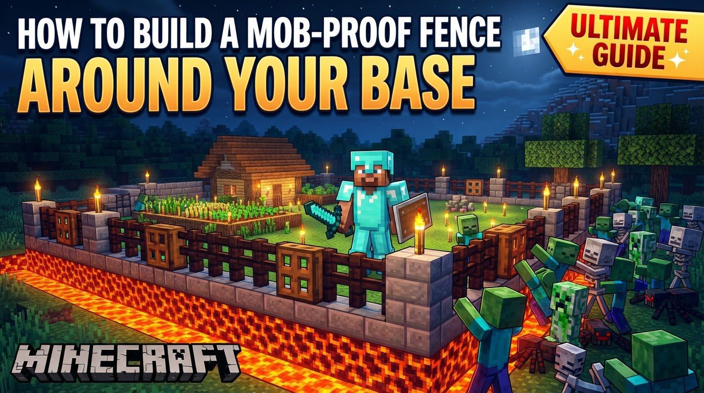 build a mob-proof fence around your base in Minecraft