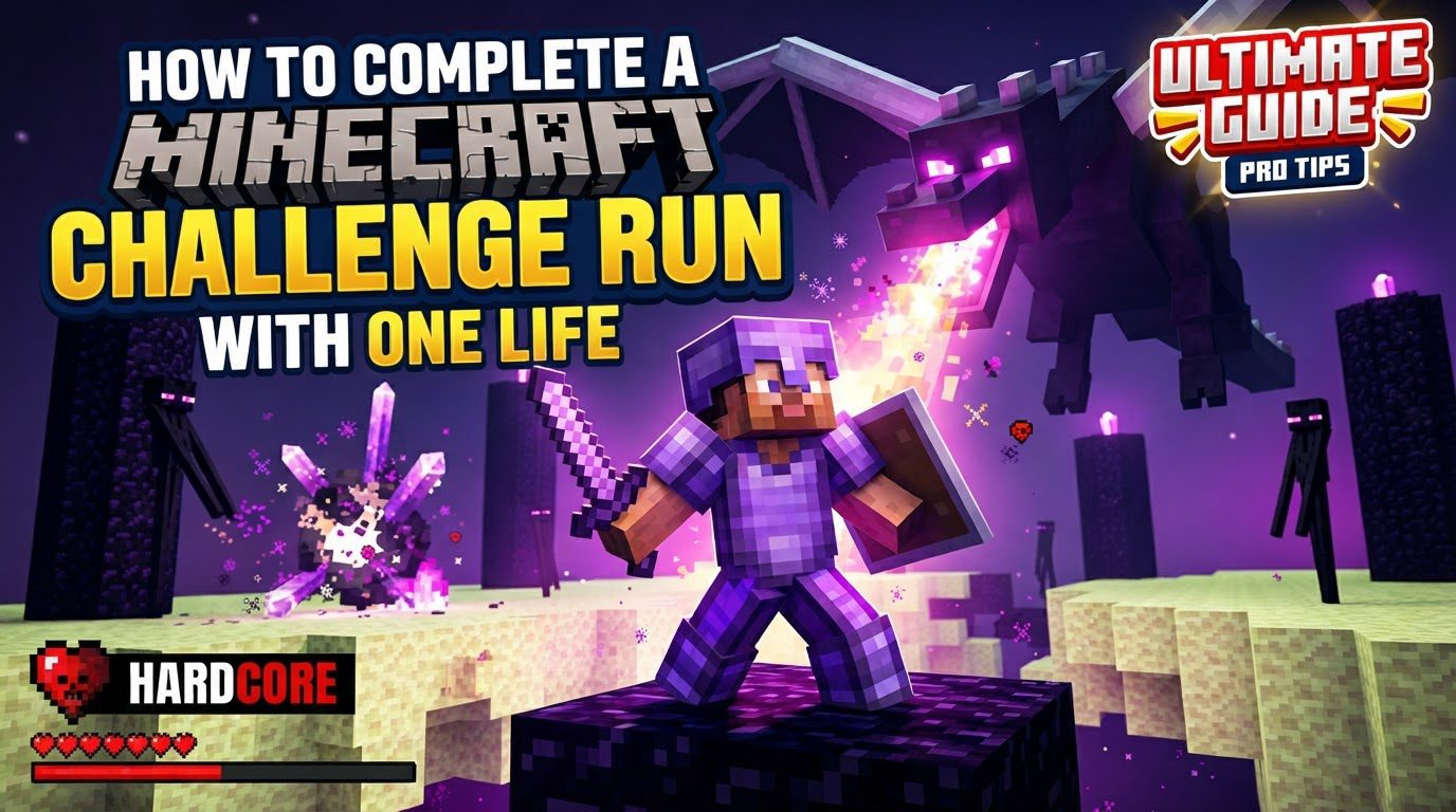 complete a Minecraft challenge run with one life in Minecraft