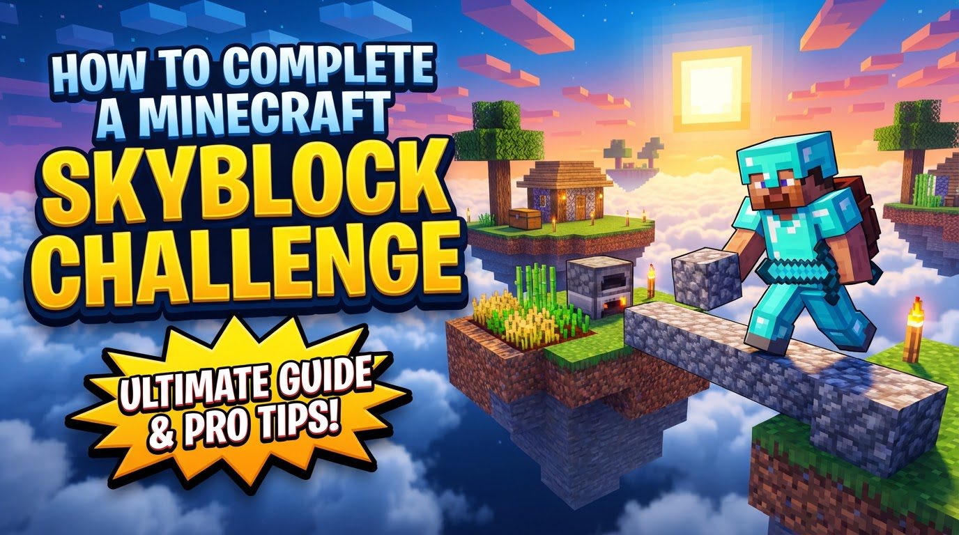 complete a Minecraft skyblock challenge in Minecraft