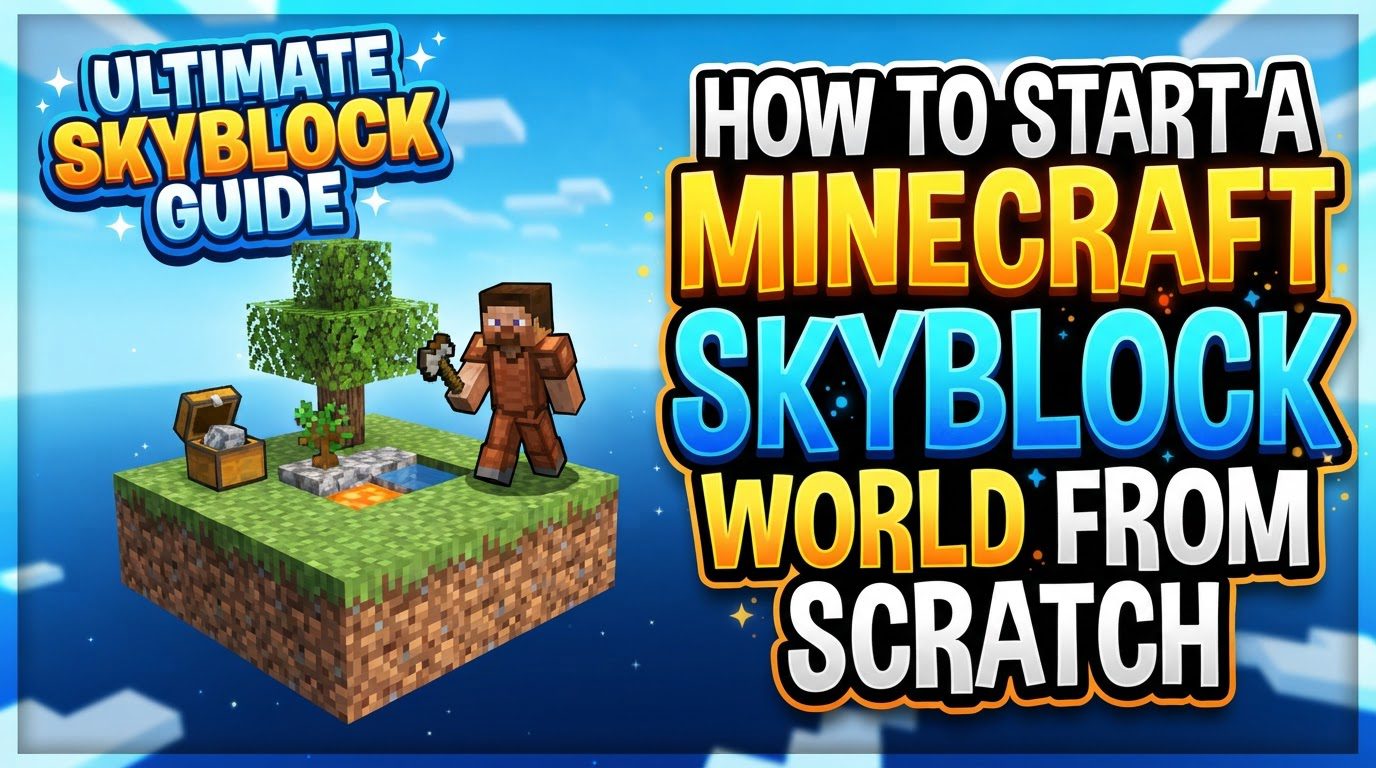 start a Minecraft skyblock world from scratch in Minecraft