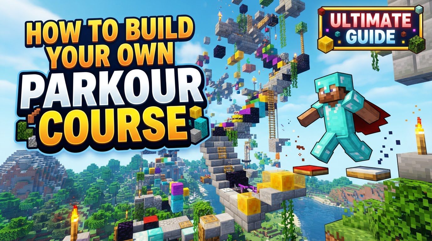 build your own parkour course in Minecraft