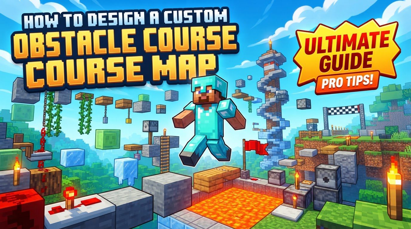 design a custom obstacle course map in Minecraft