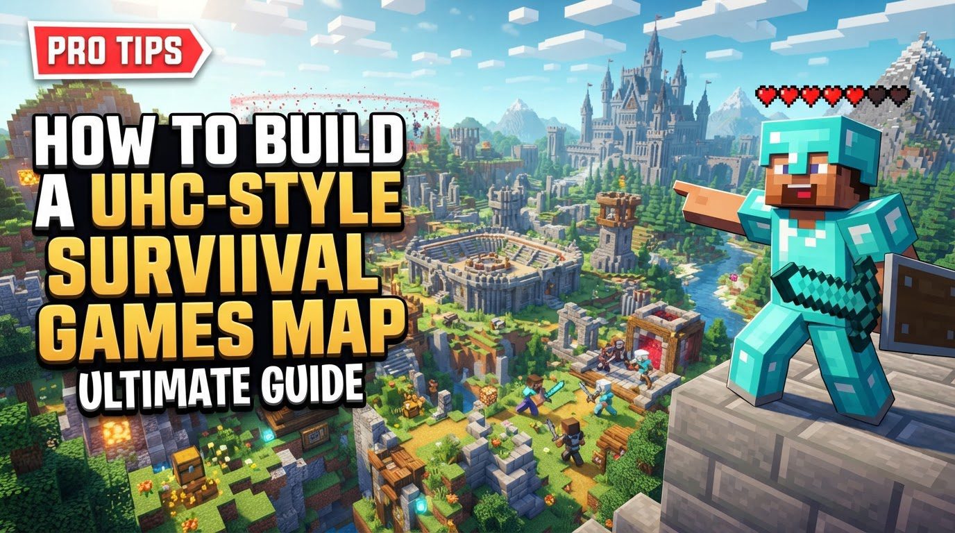 build a UHC-style survival games map in Minecraft