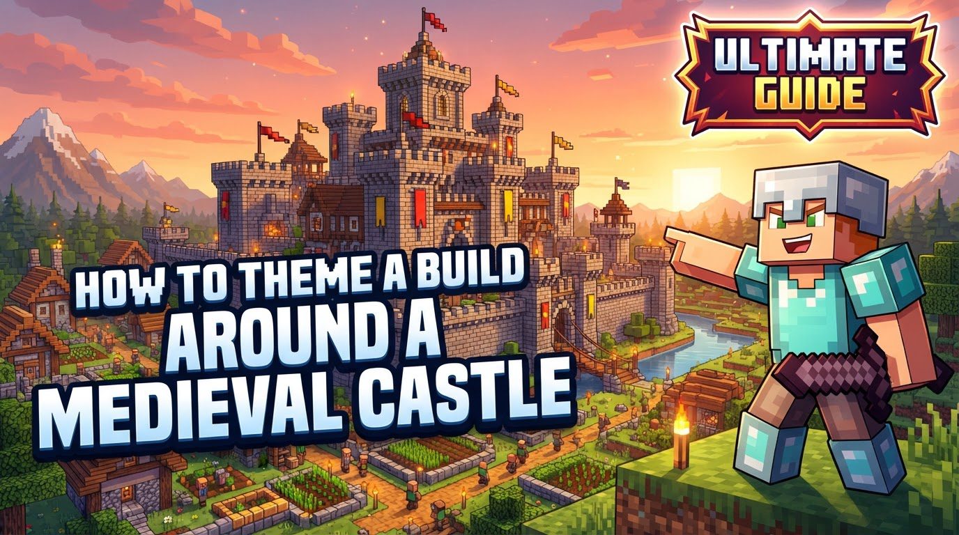 theme a build around a medieval castle in Minecraft