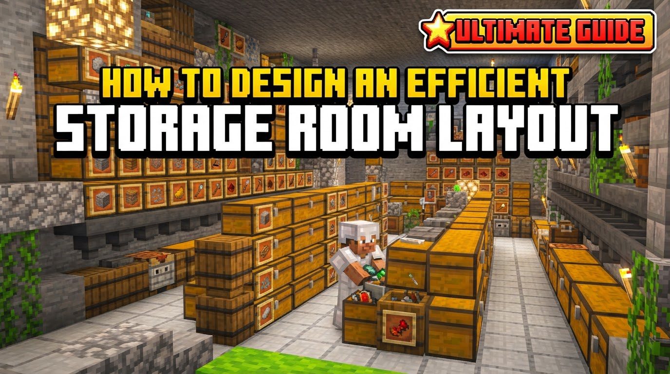 design an efficient storage room layout in Minecraft