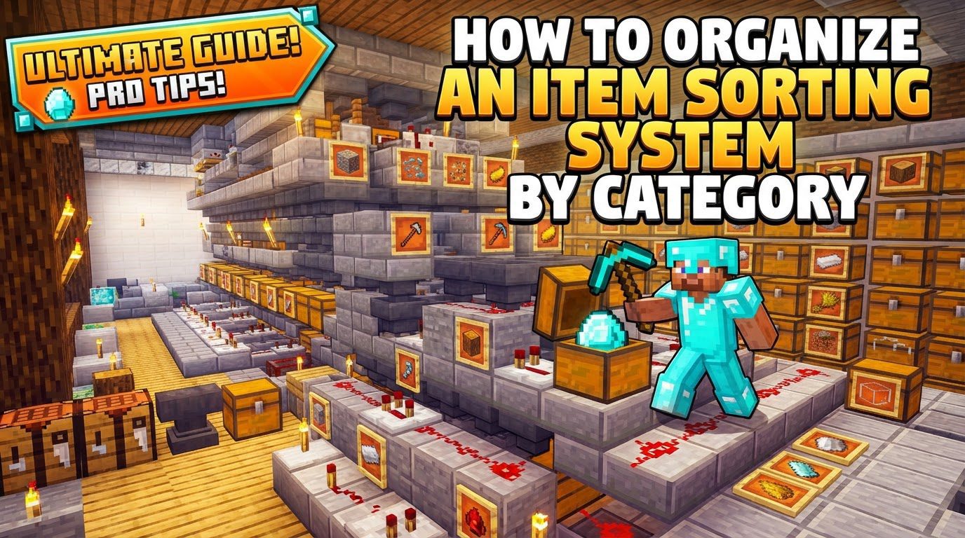 organize an item sorting system by category in Minecraft
