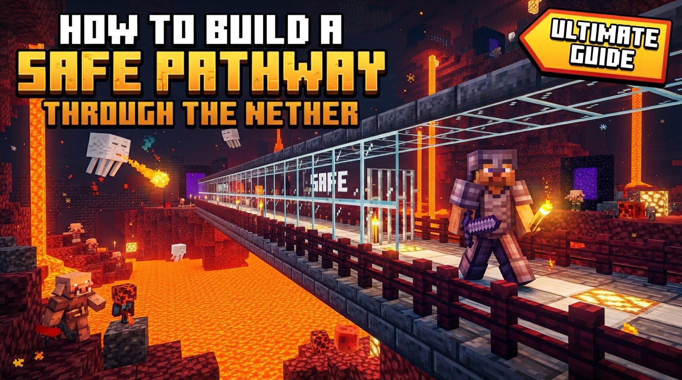 build a safe pathway through the Nether in Minecraft