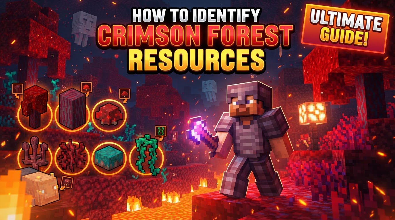 identify crimson forest resources in Minecraft