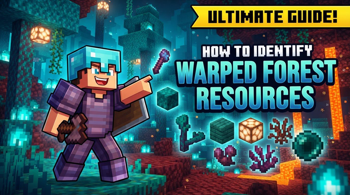 identify warped forest resources in Minecraft