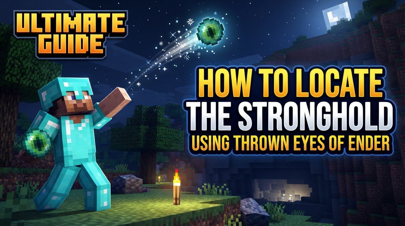 locate the stronghold using thrown eyes of ender in Minecraft