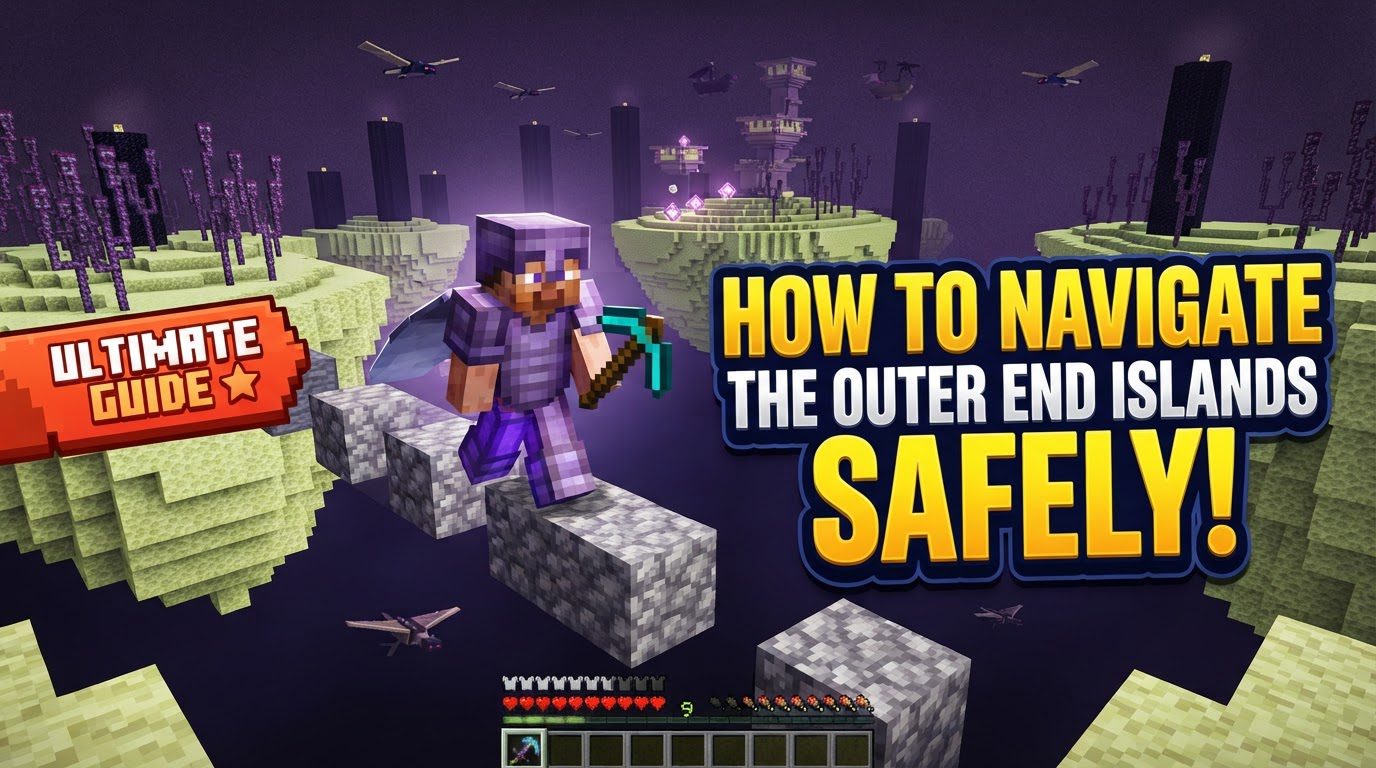navigate the outer end islands safely in Minecraft