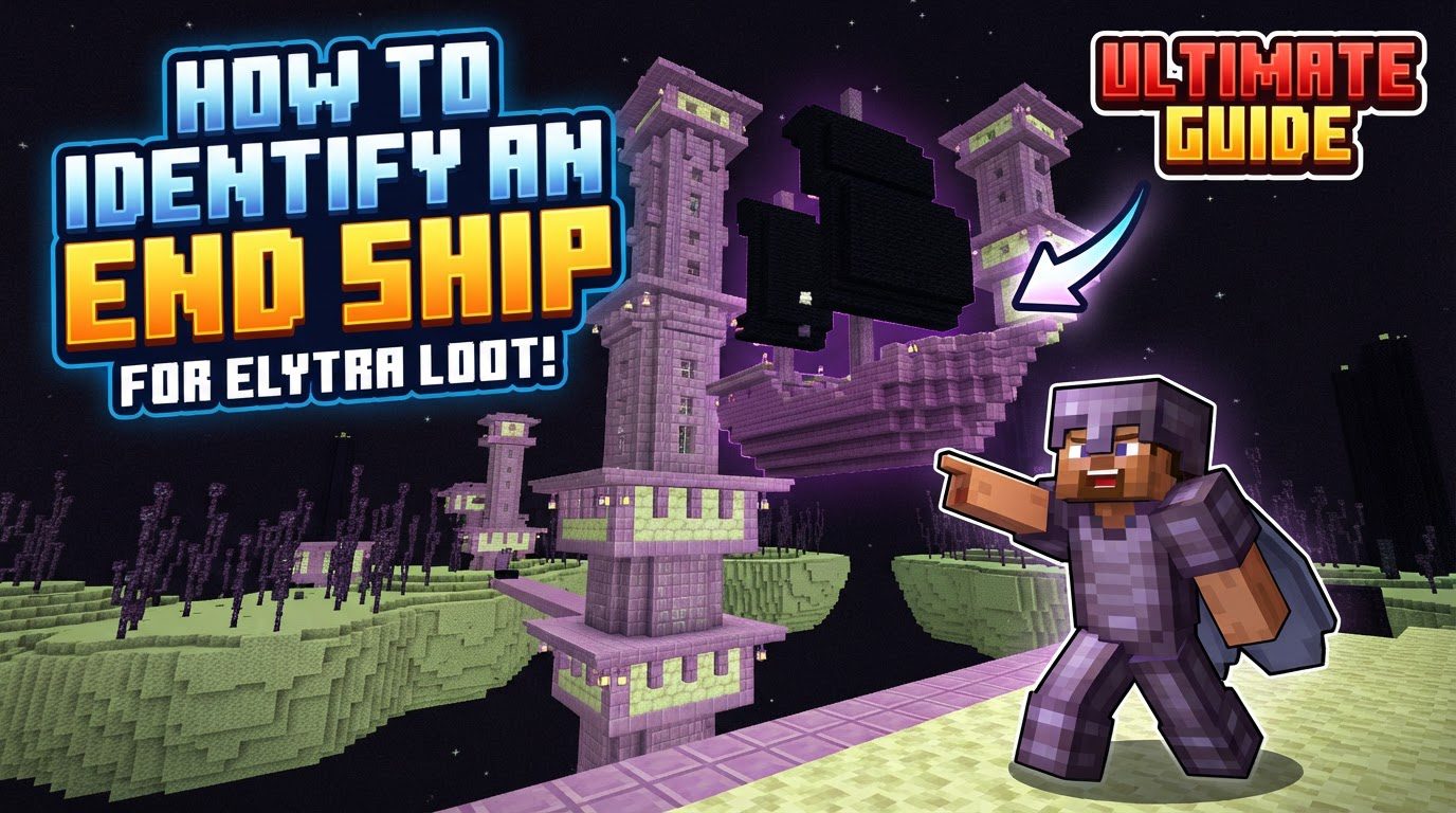 identify an end ship for elytra loot in Minecraft