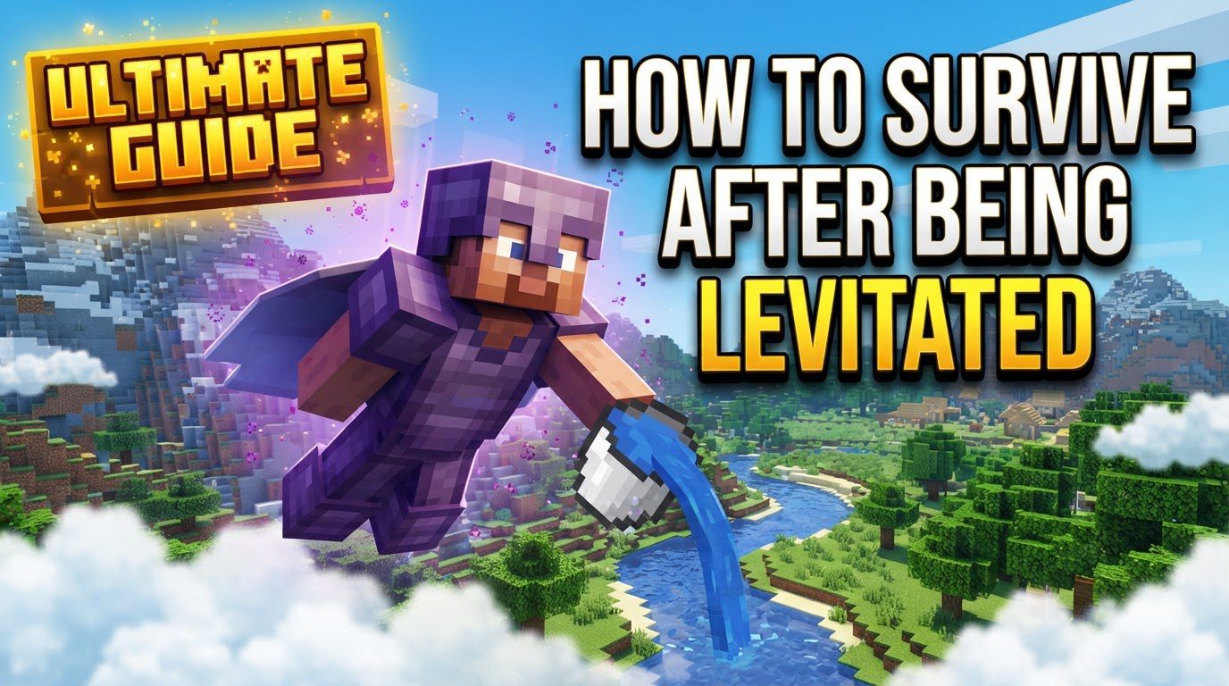 survive a fall after being levitated in Minecraft