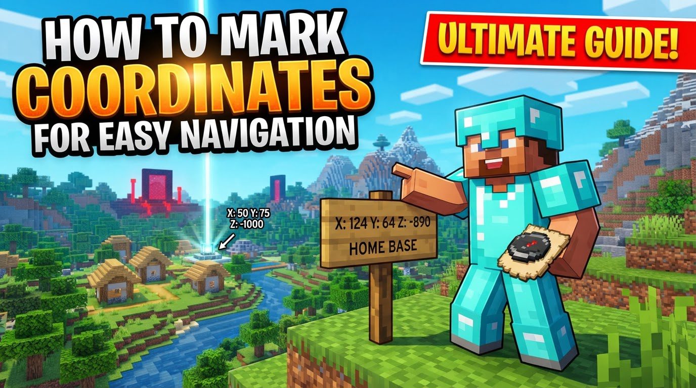 mark coordinates for easy navigation in Minecraft