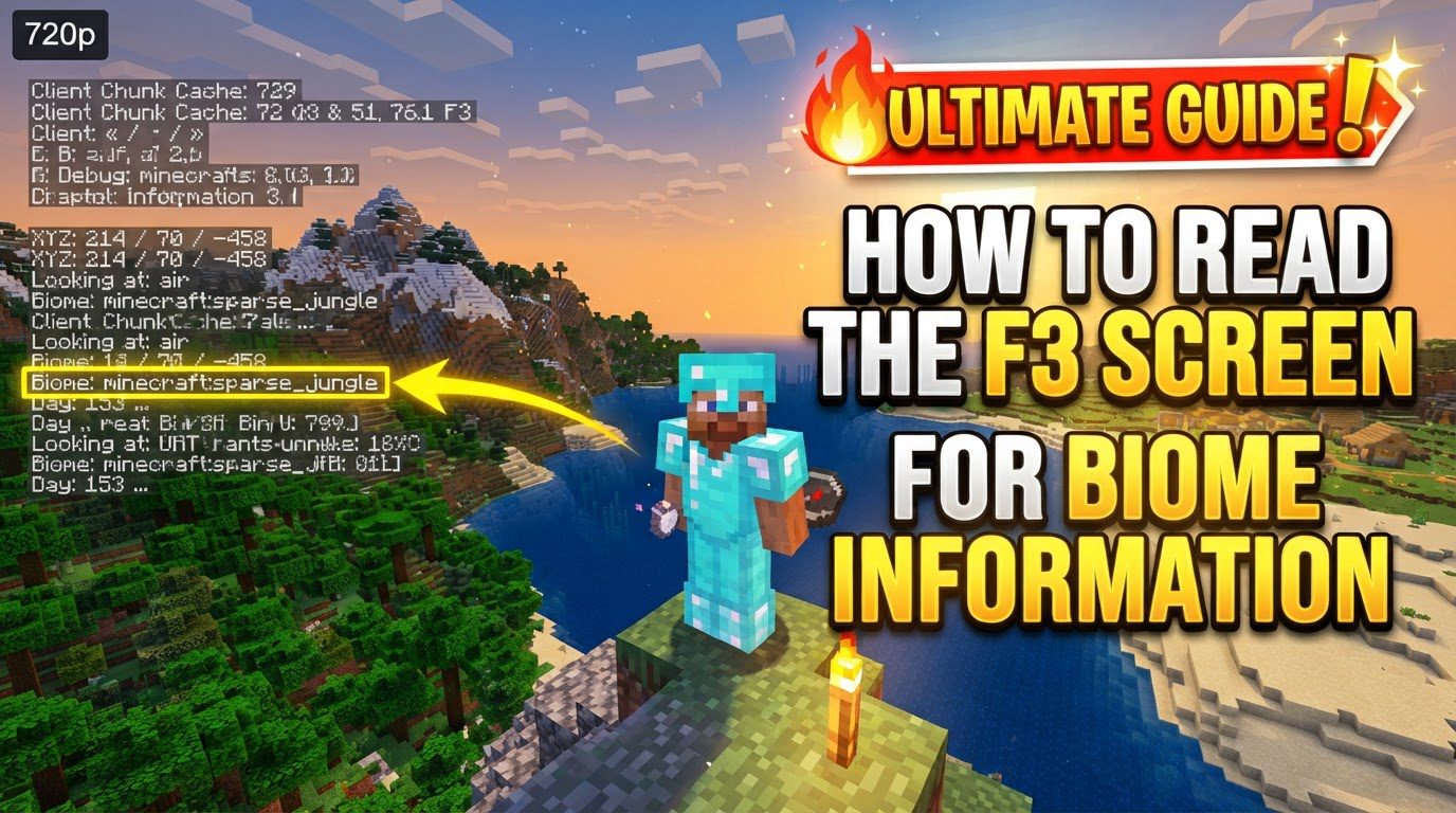 How to read the F3 screen for biome information
