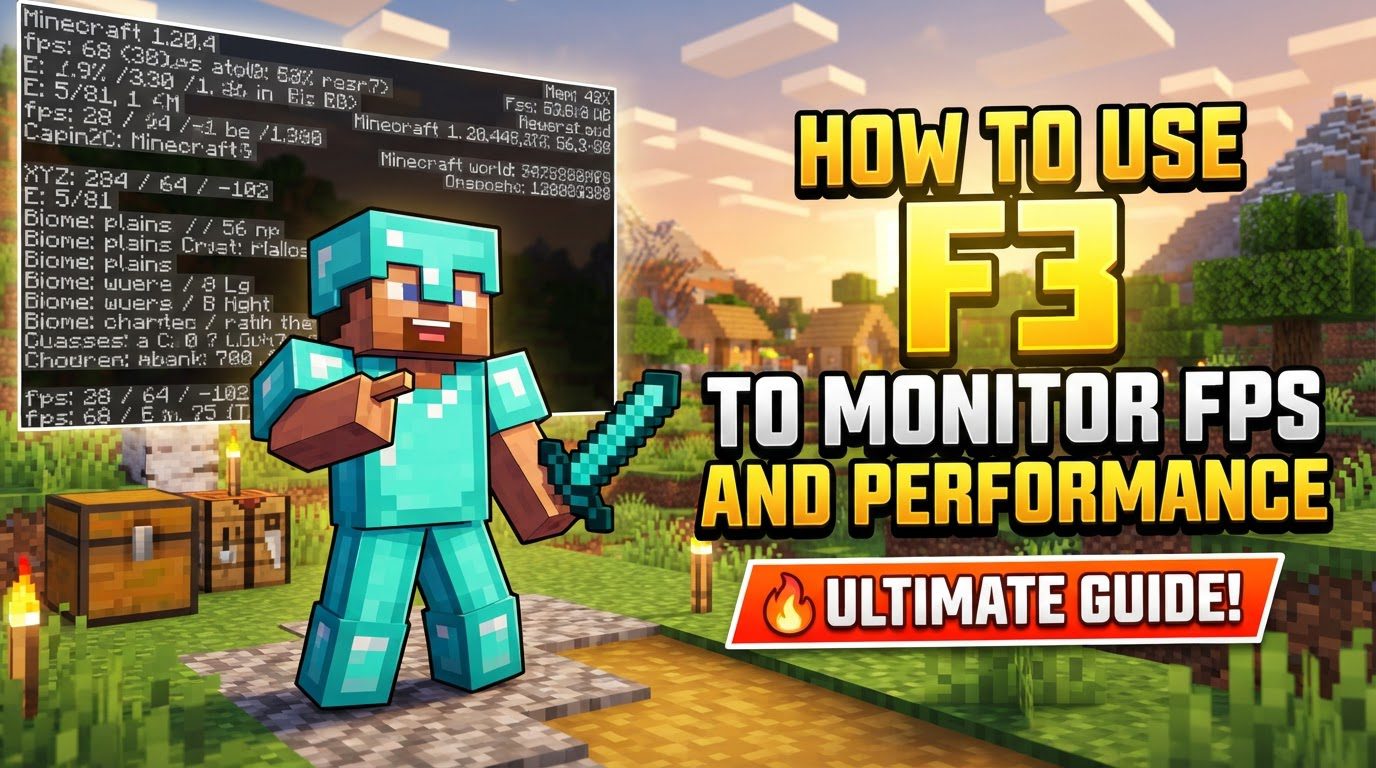 use F3 to monitor FPS and performance in Minecraft