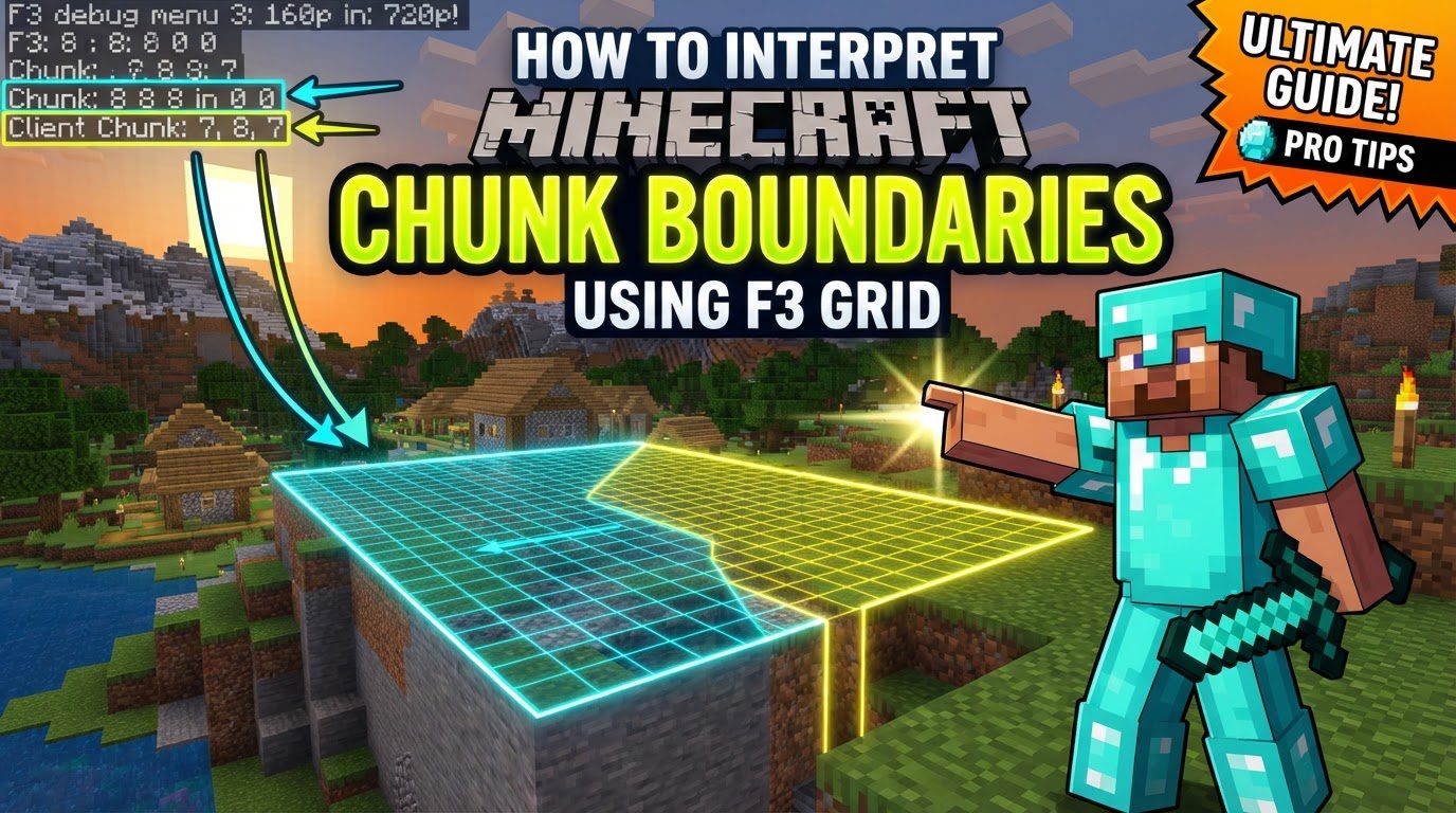 interpret chunk boundaries using F3 grid in Minecraft