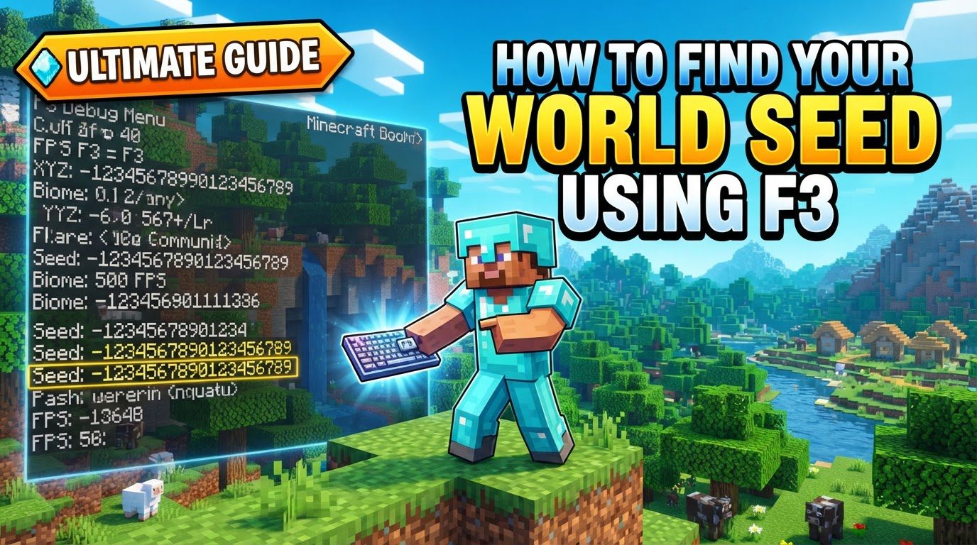 find your world seed using F3 in Minecraft
