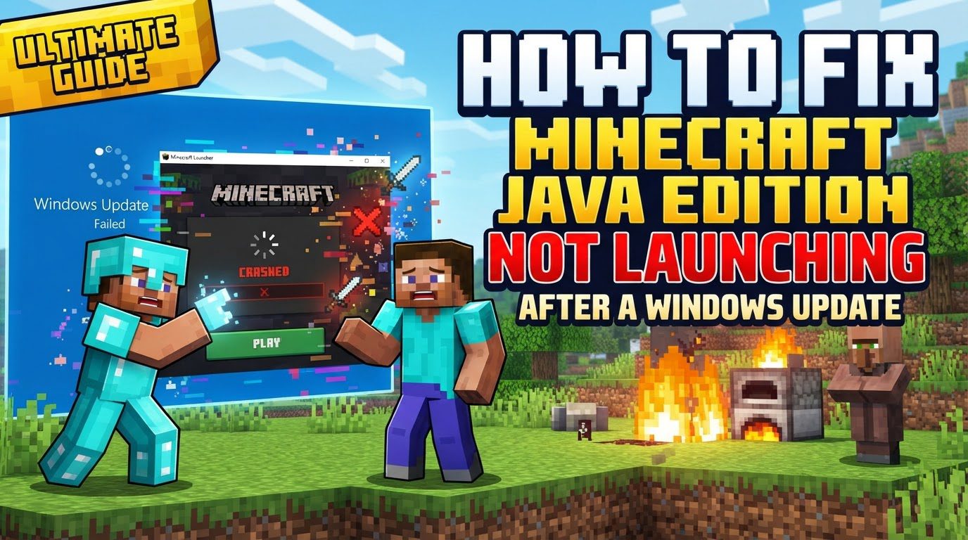 fix Minecraft Java Edition not launching after a Windows update in Minecraft