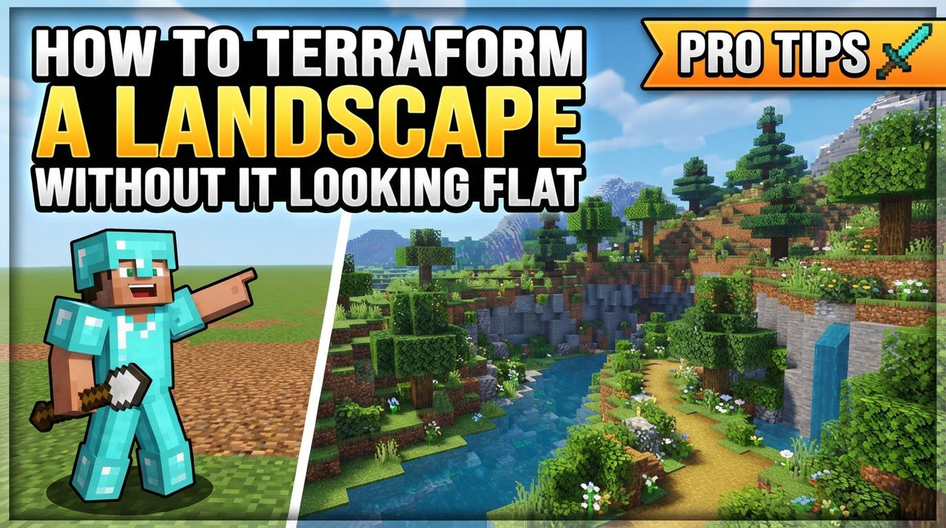 terraform a landscape without it looking flat in Minecraft