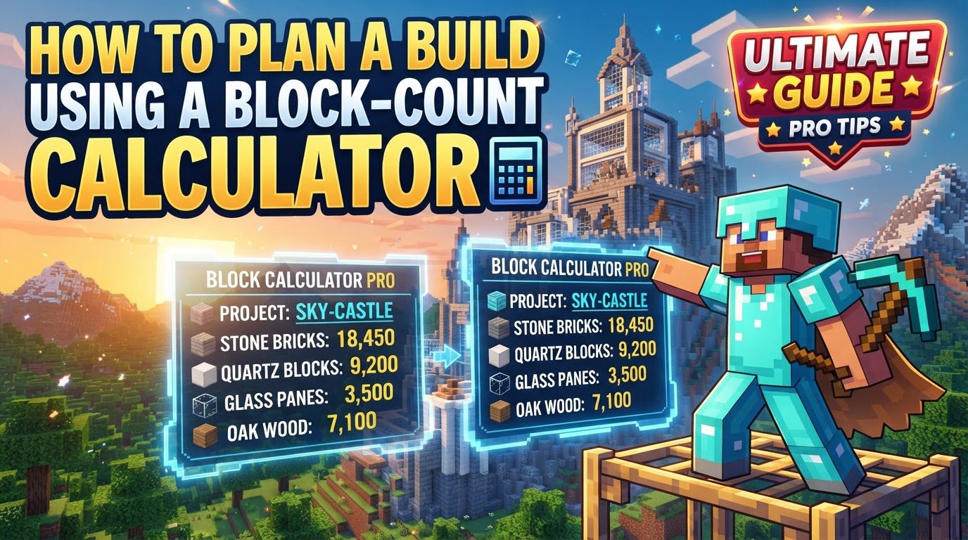 plan a build using a block-count calculator in Minecraft