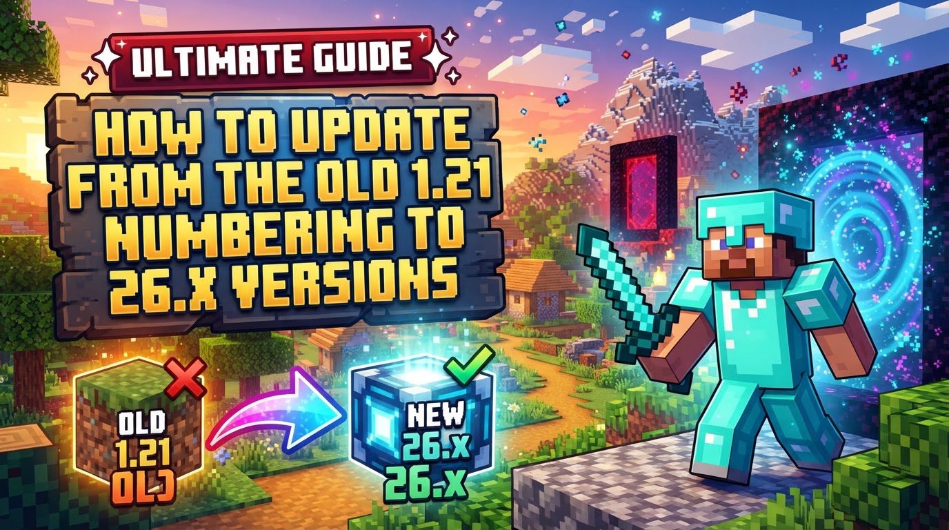 update from the old 1.21 numbering to 26.x versions in Minecraft