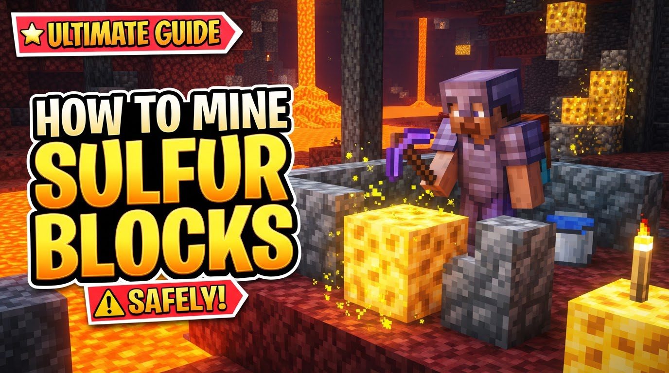 mine sulfur blocks safely in Minecraft