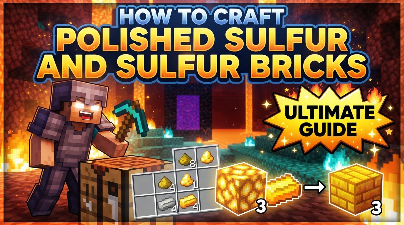 craft polished sulfur and sulfur bricks in Minecraft