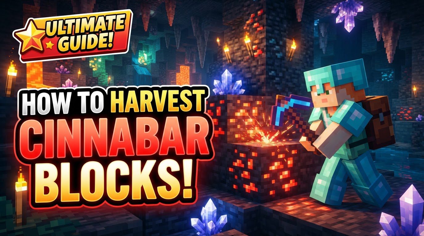 harvest cinnabar blocks in Minecraft